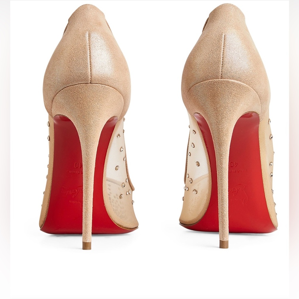 Christian Louboutin - Follies Strass Suede Pumps 100 - Picture 2 of 3